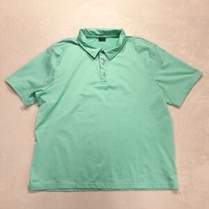 Short Par 4 Mens Performance Polo Shirt XL Aqua Mint Golf